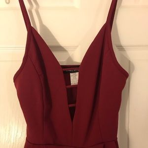 Sexy Maroon Jumpsuit